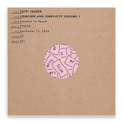 Lotti Tauber - Concern and Simplicity Volume 1: Original Recordings, 1981–1986