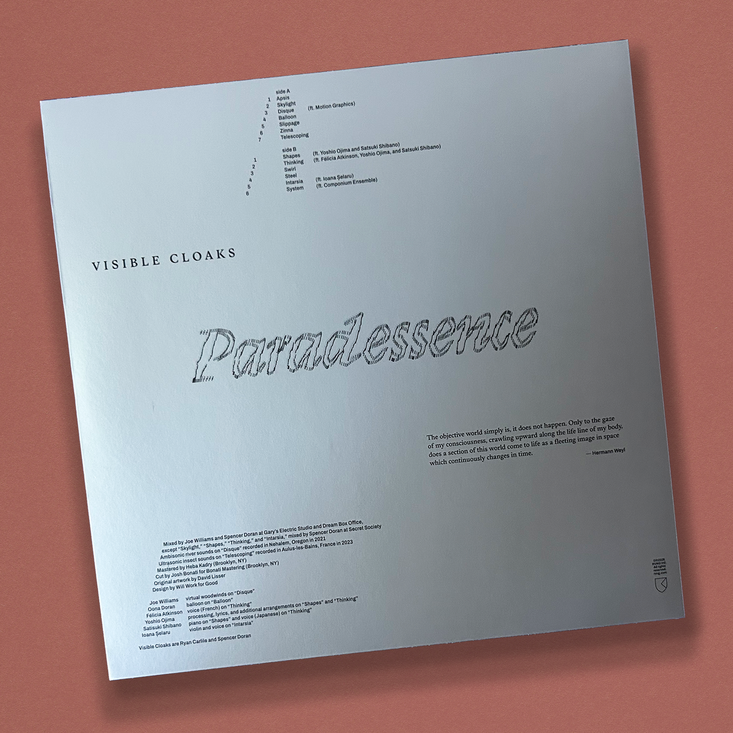 Visible Cloaks - Paradessence