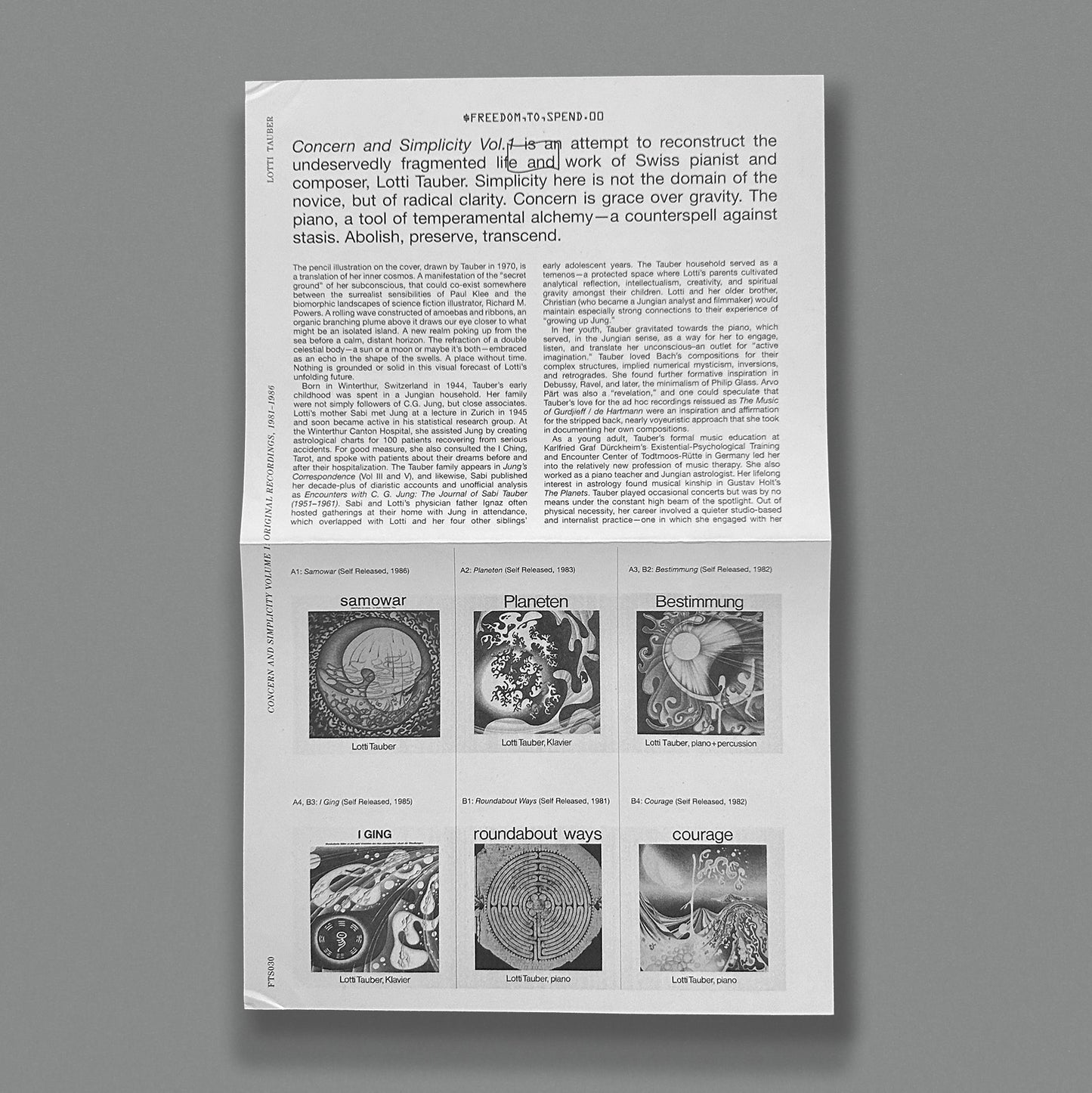 Lotti Tauber - Concern and Simplicity Volume 1: Original Recordings, 1981–1986