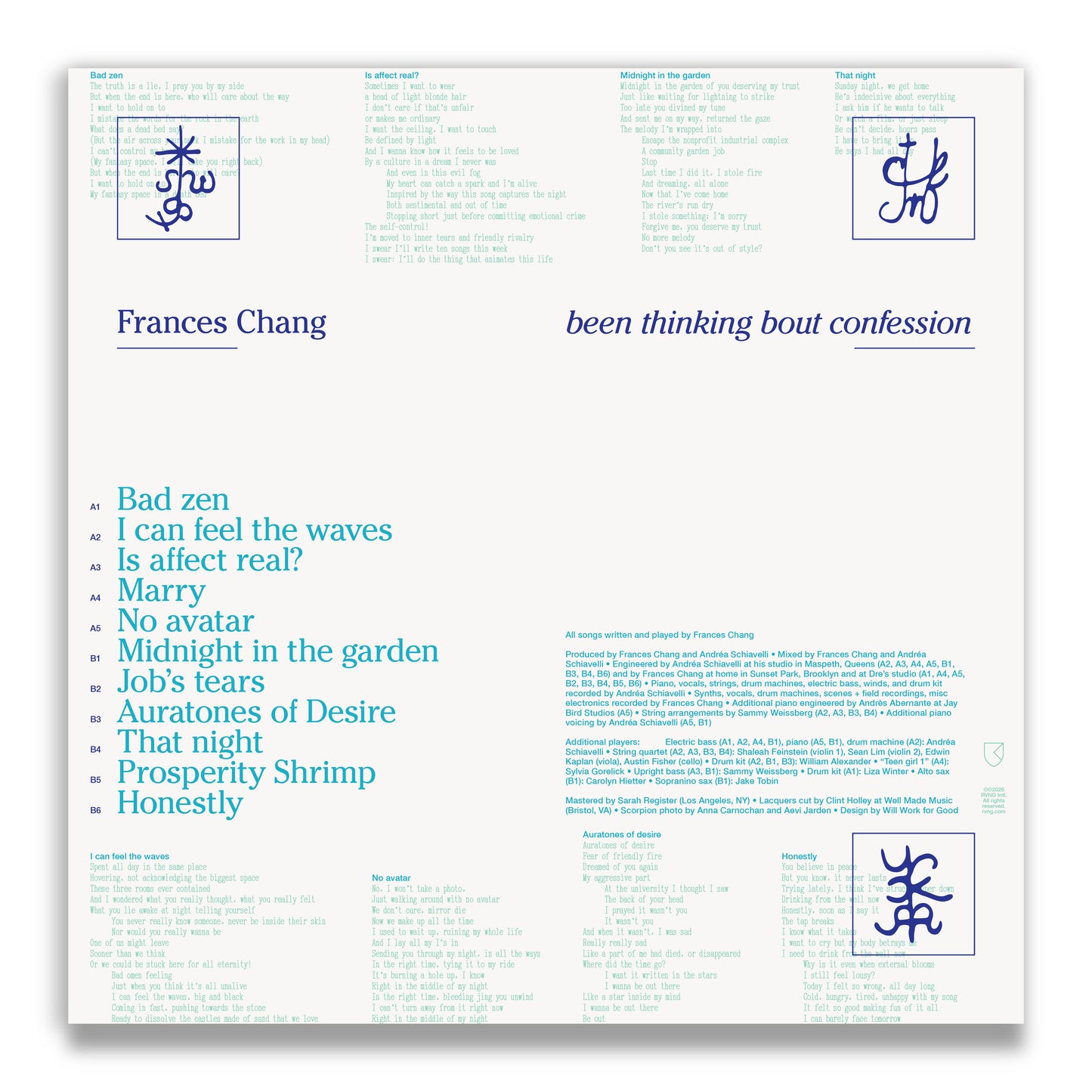Frances Chang - been thinking bout confession